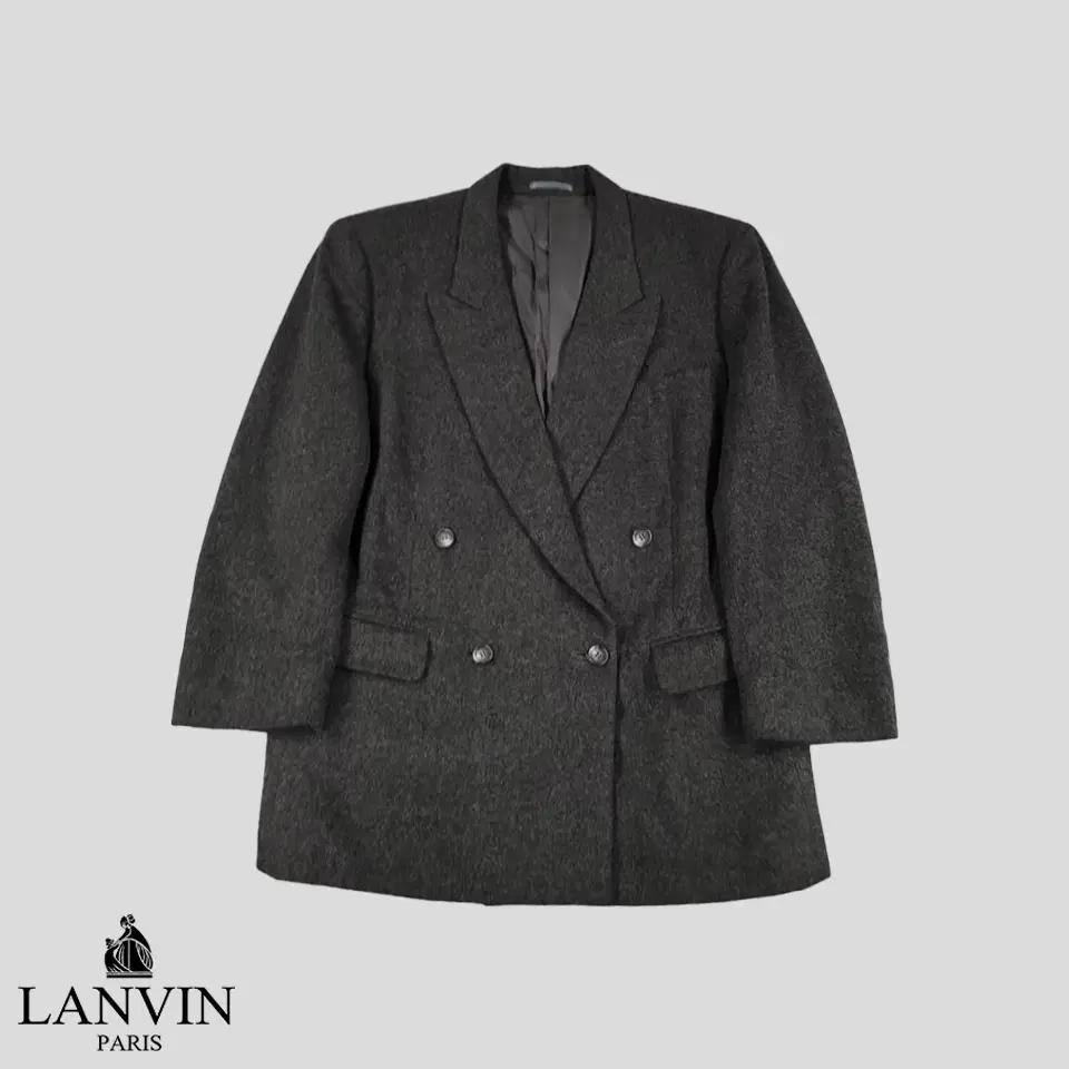 랑방 차콜 체스트포켓 더블버튼 뒷트임 울 캐시미어블랜드 모직 블레이저 자