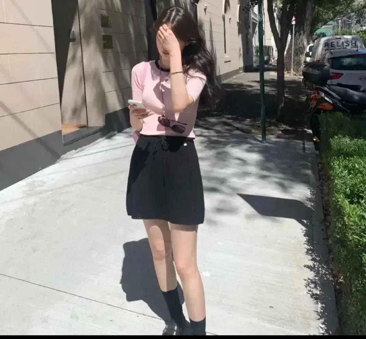 르플레인 깜봉스커트 새상품 M