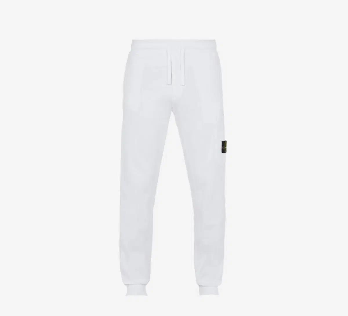 스톤아일랜드 코튼 플리스 화이트 카고 팬츠