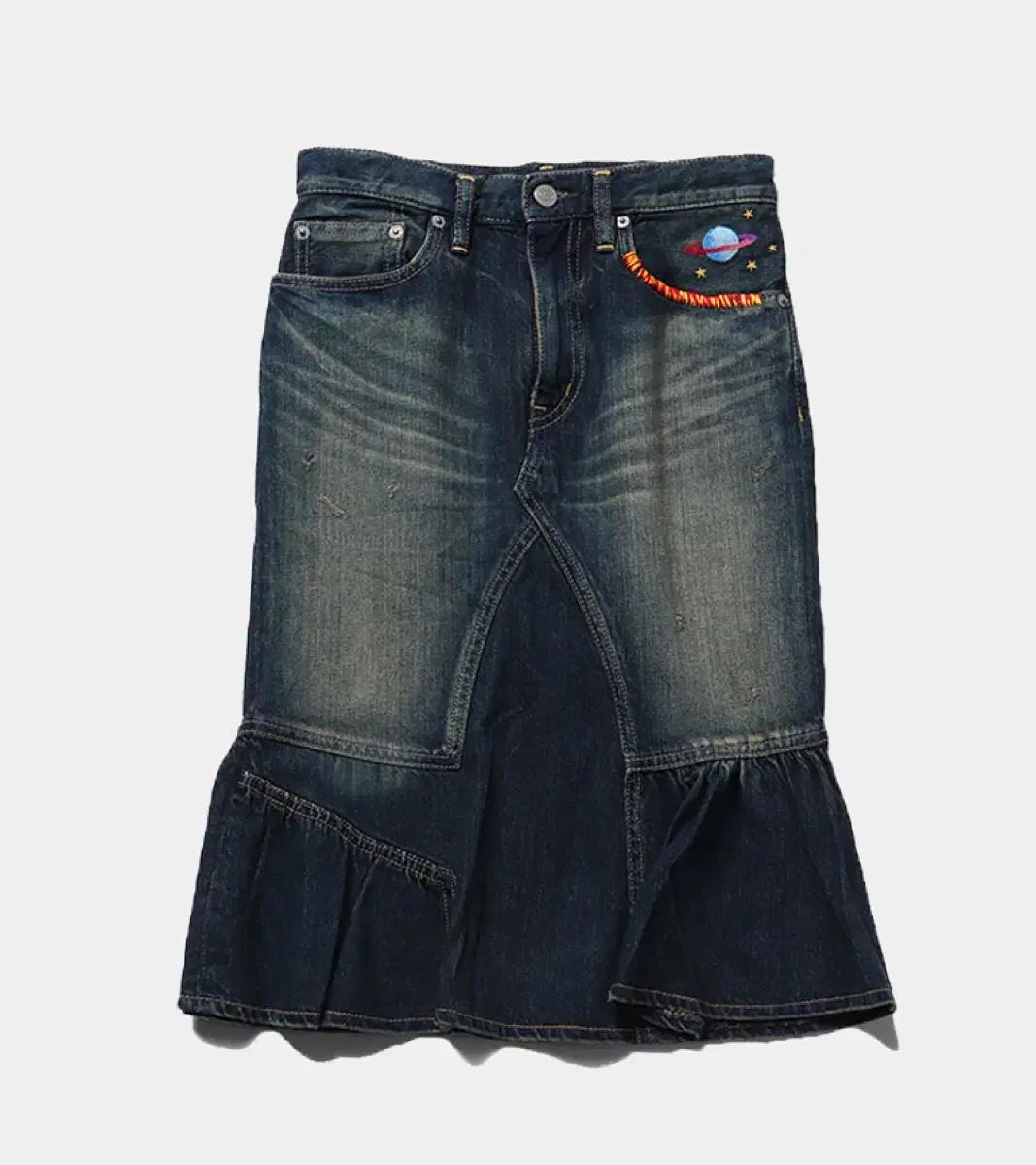 히스테릭글래머 데님 플리츠스커트