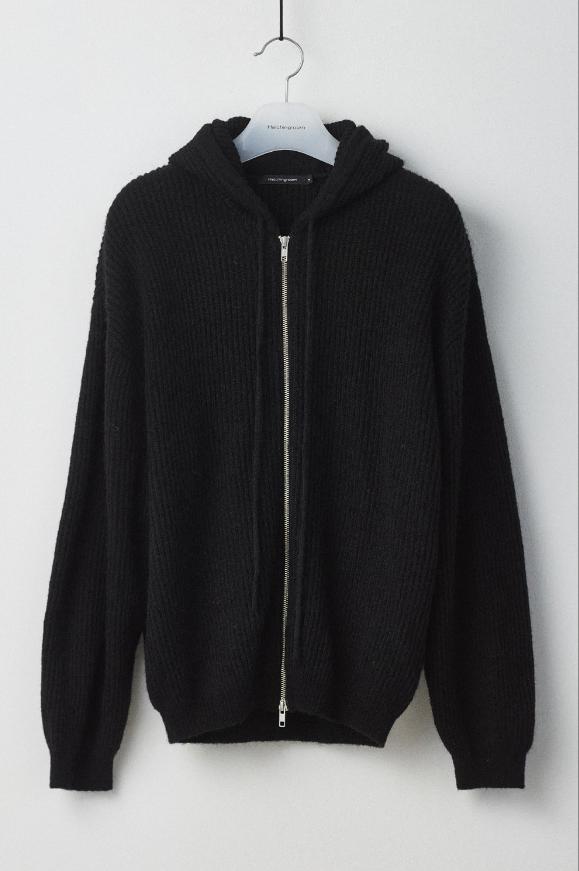 4 size) 해칭룸_Knit Hoodie Black