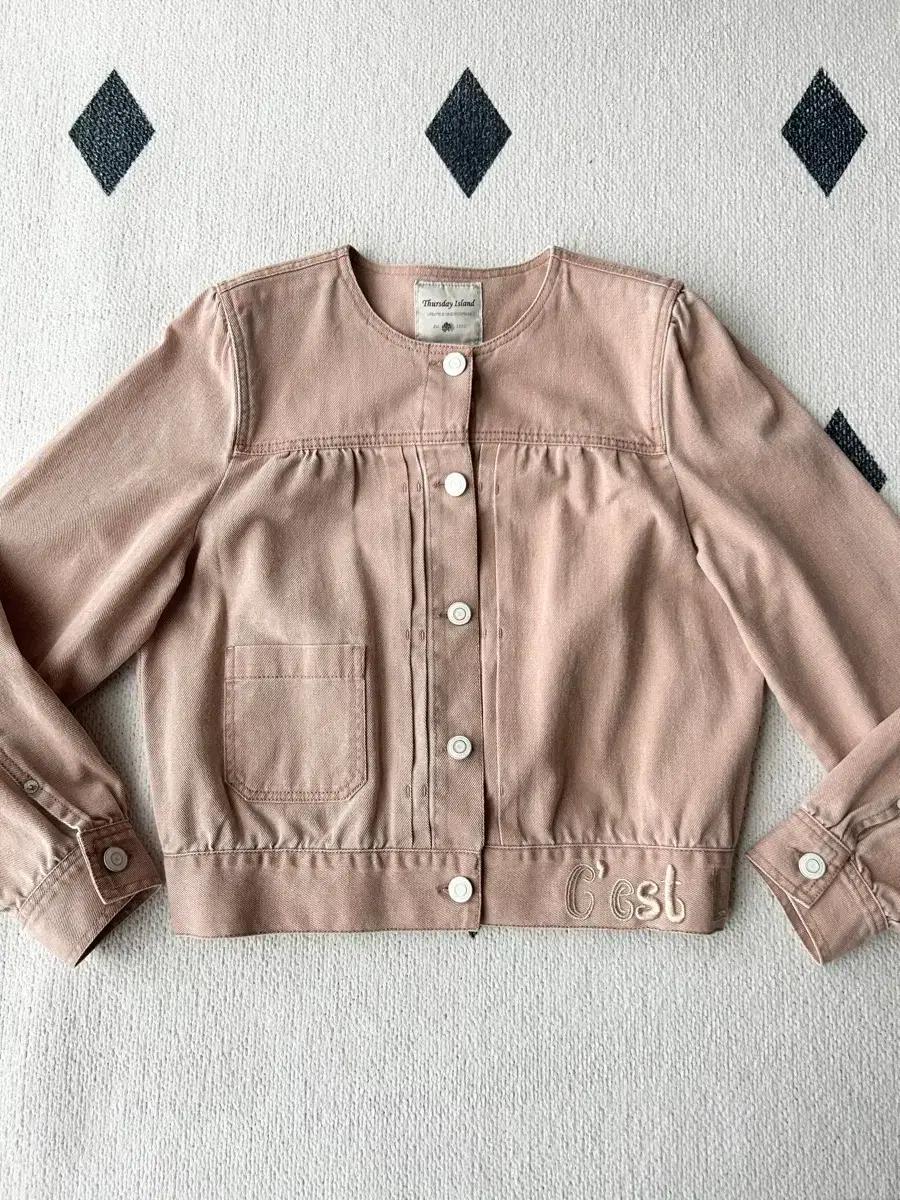 써스데이아일랜드 핑크 면자켓 M