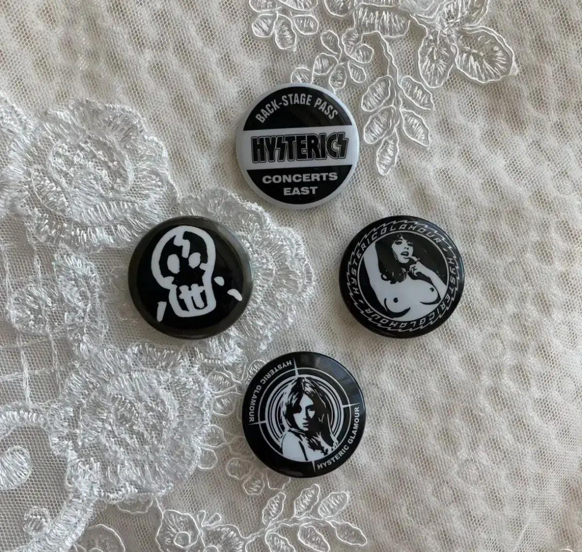 히스테릭 글래머) Hysteric Glamour badge 4개 1set