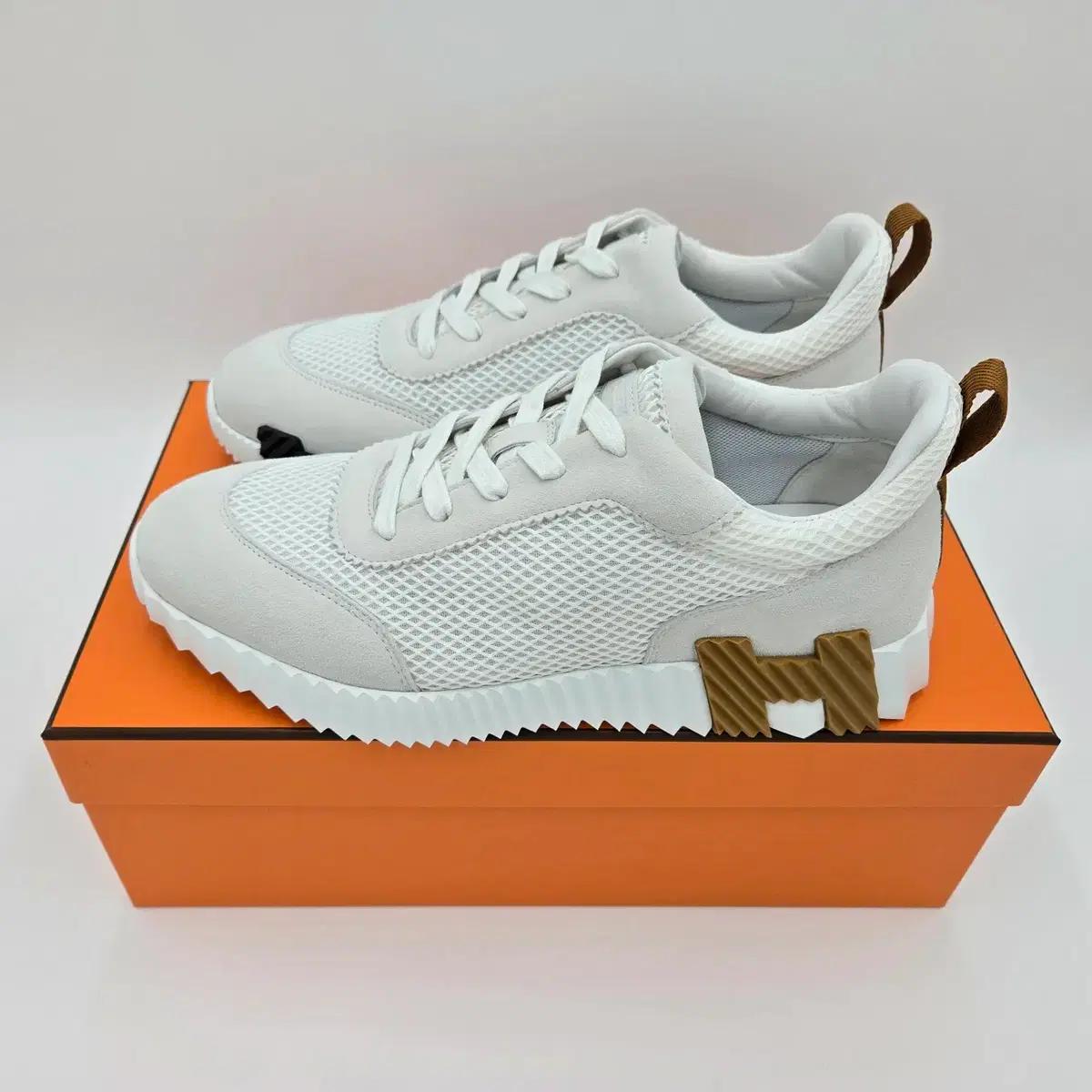 [새상품] 에르메스 남자 바운싱 스니커즈 메쉬 블랑 화이트 EU44