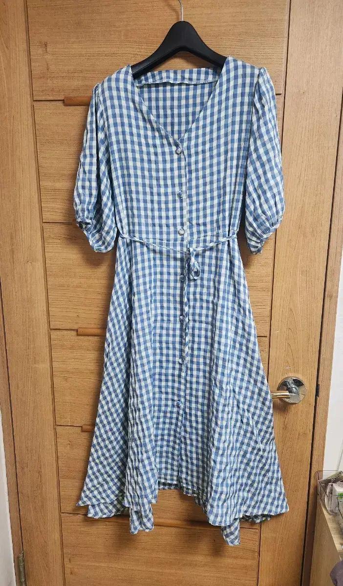 66걸즈 체크 롱원피스