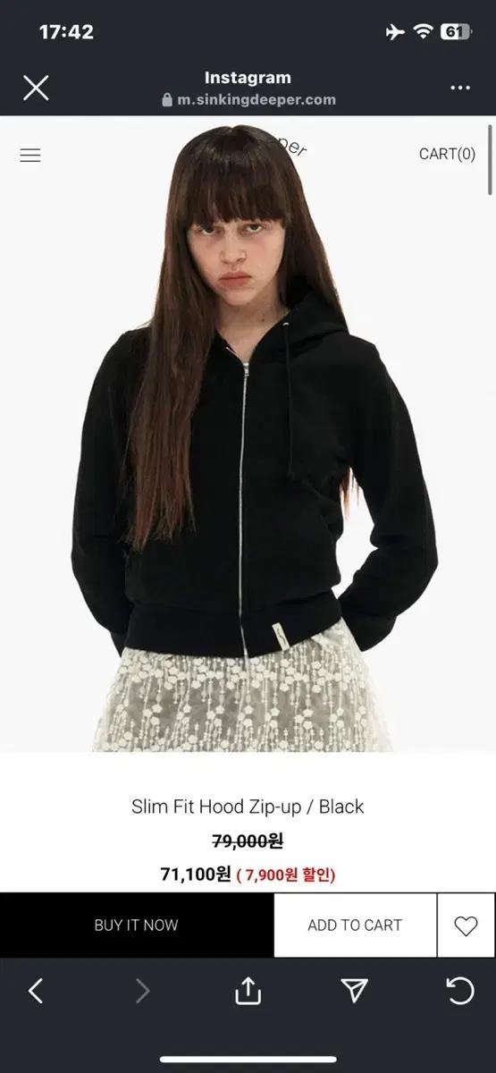 sinkingdeeper 싱킹디퍼 Slim Fit Hood Zip-up