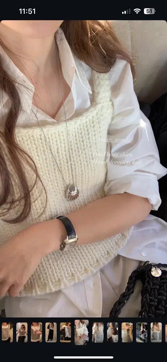 온스 핸디 나시 탑 울 슬리브리스 레이어드 니트 뷔스티에