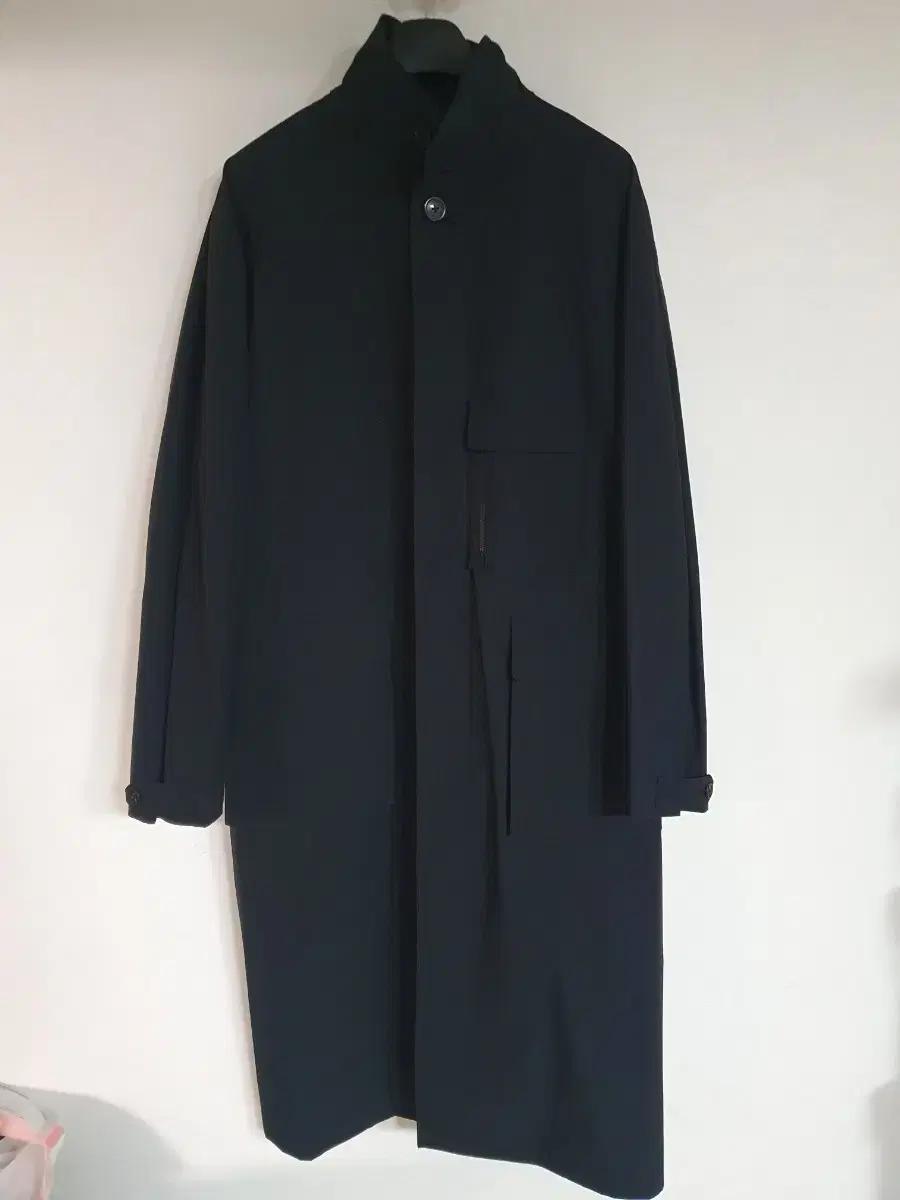 100(~110)타임옴므 롱 기장감 멀티포켓 바스락 롱롱 트렌치코트-블랙