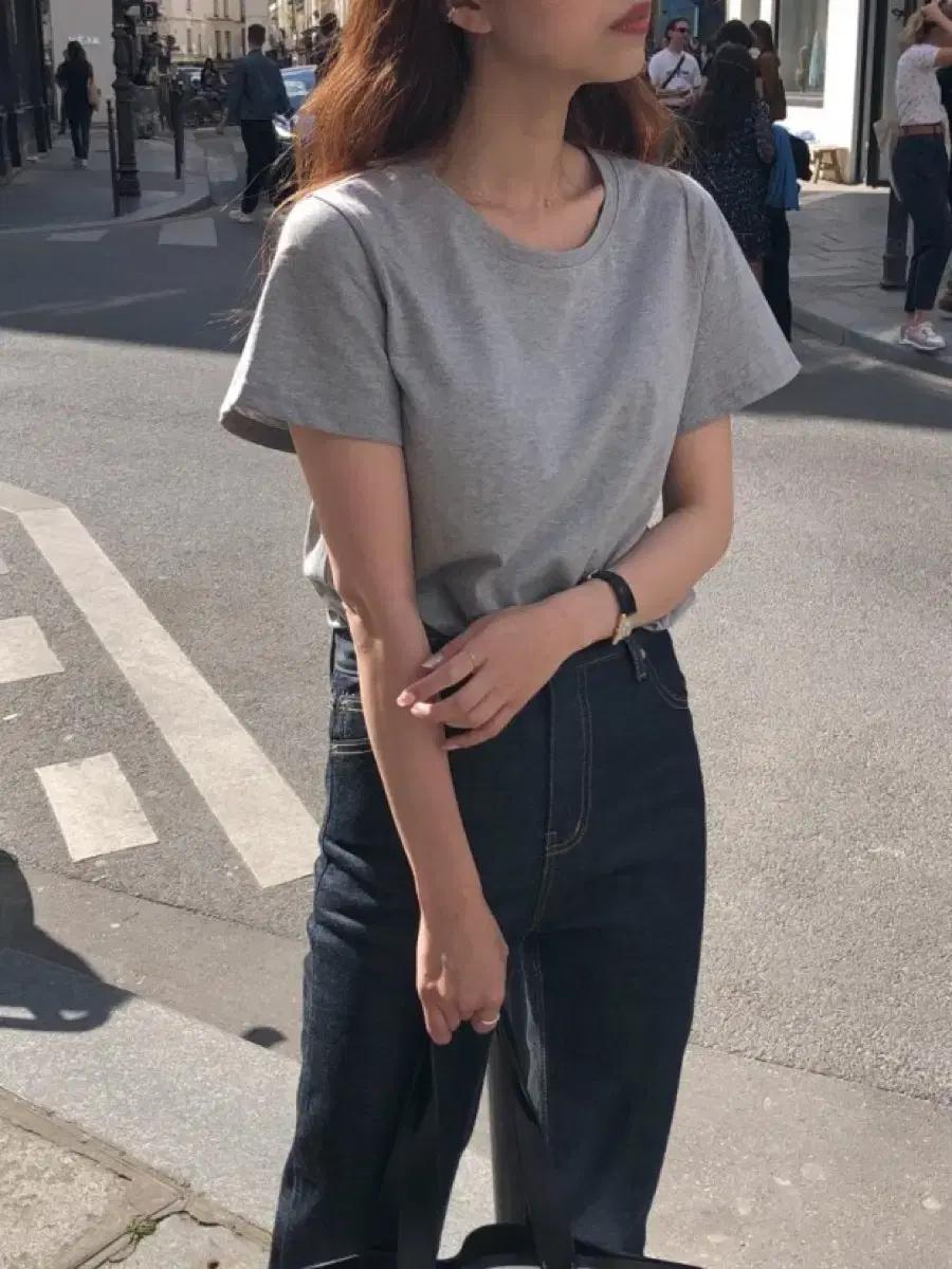 아카이브 제이투유 하프 오브 티셔츠 그레이