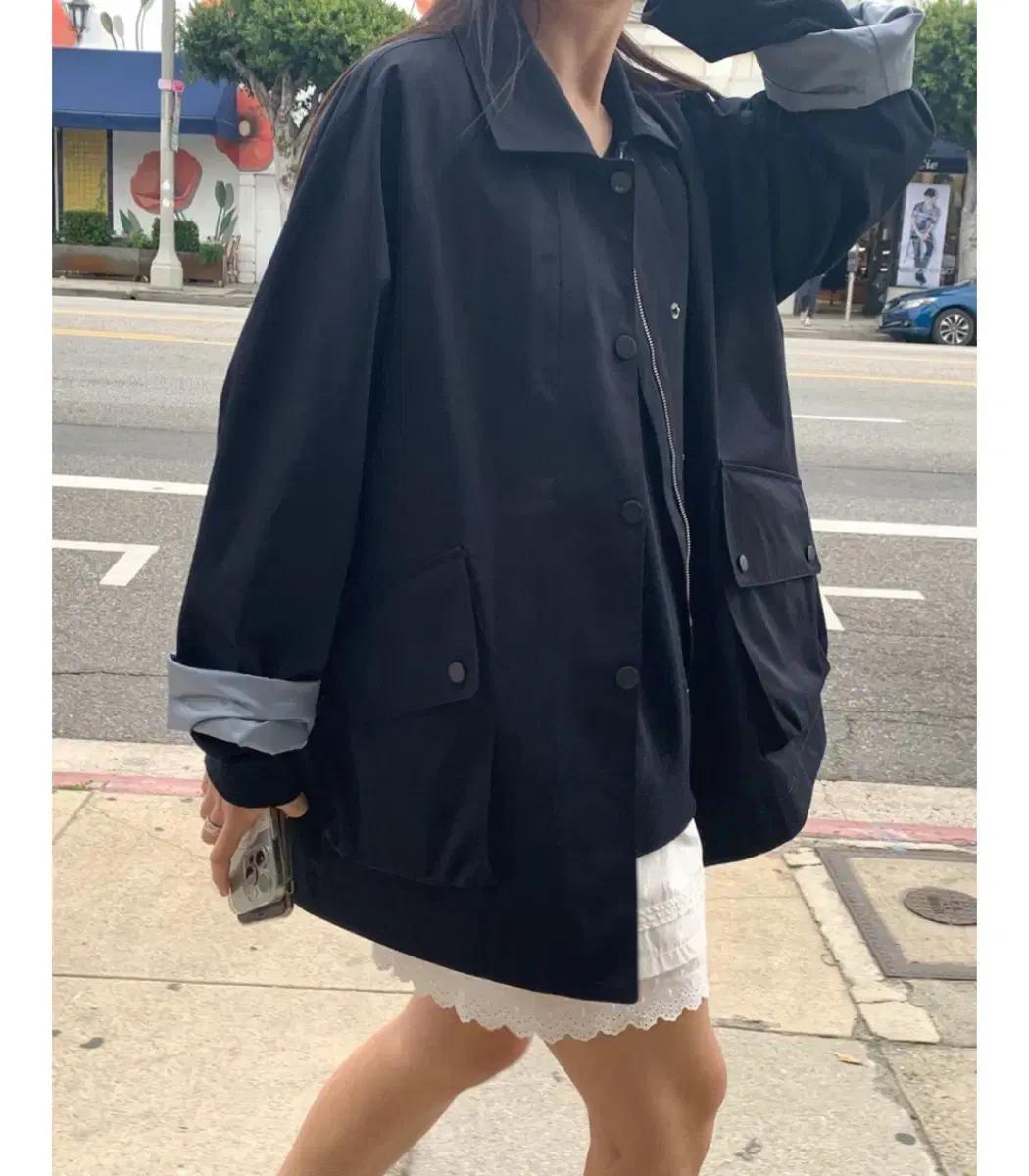헤이그 haag a raglan half jacket 네이비 1회 팍용