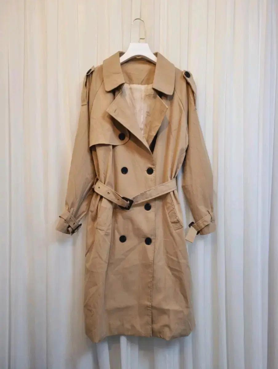 여성 트렌치 코트 자켓 아우터 프리 사이즈 봄 가을 벨트 코디 허리 끈