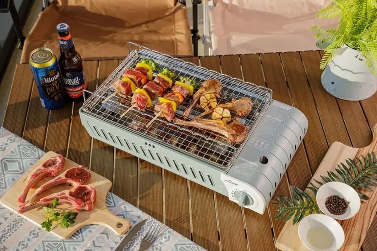 코베아 3웨이 올인원 po 민트 (L)/전골팬/꼬치/구이 다가능한캠핑장비