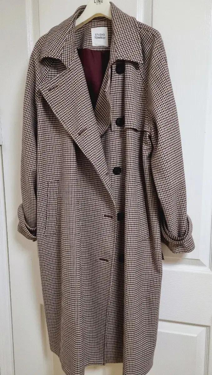 스튜디오톰보이 체크 트렌치코트