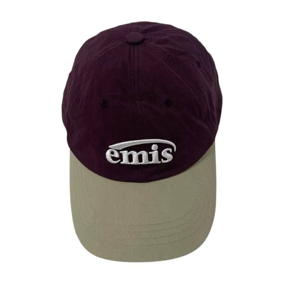 EMIS 이미스 뉴 로고 믹스 볼캡 베이지 와인