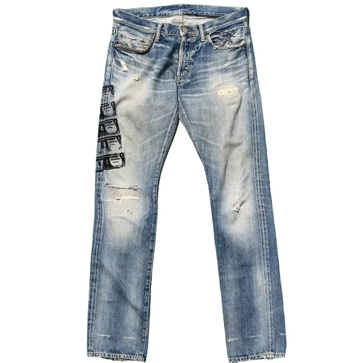 히스테릭 글래머 x 앤디 워홀 US Dollar Printed Jean