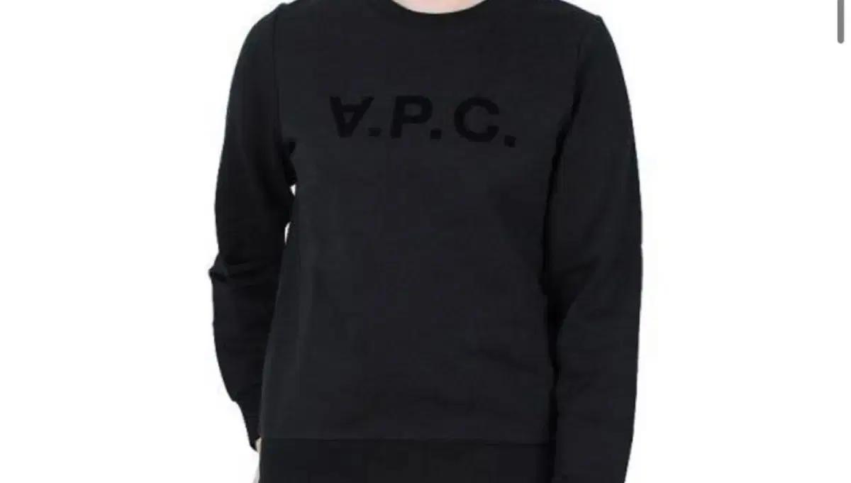 A.P.C. 아페쎄 벨벳 로고 맨투맨 블랙 여성 M