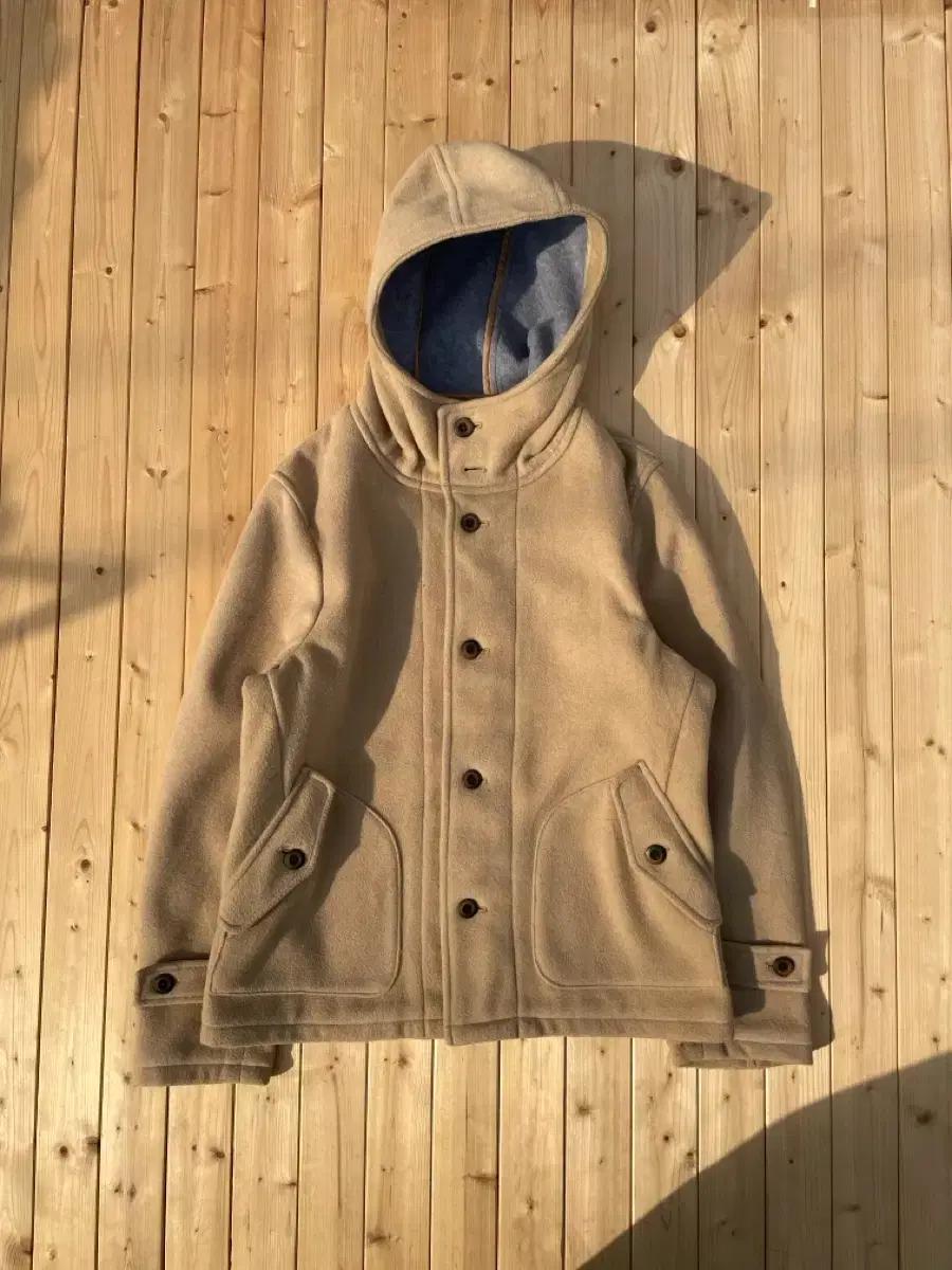 Lining fleece beige duffel coat J01129