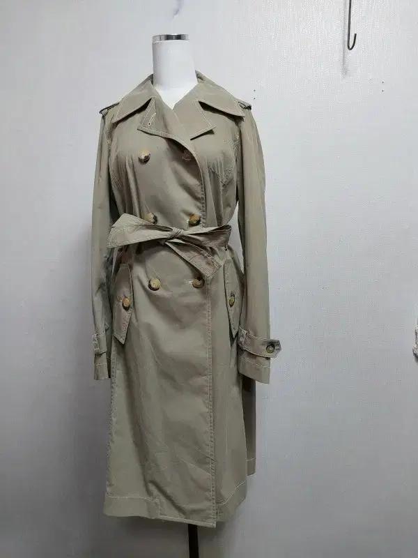 일본빈티지 BLANCS MANIEAUX 솥겹 베이지면트렌치코트 66