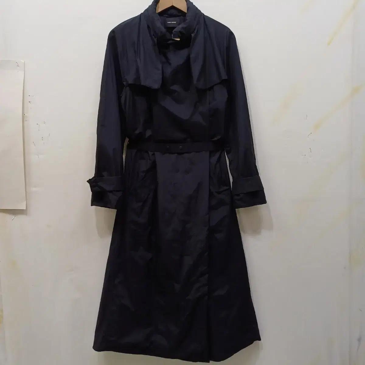 매장판 이자벨마랑  트렌치 후드 롱 코트 여성 S 블랙 사랑봉봉