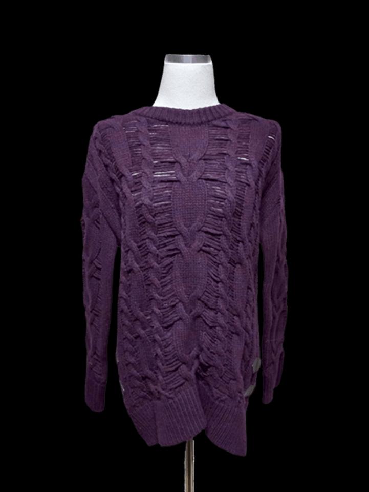 마쥬MAJE 정품 여자 봄춘추동 여성 꽈배 라운드넥케이블니트긴팔티셔츠80