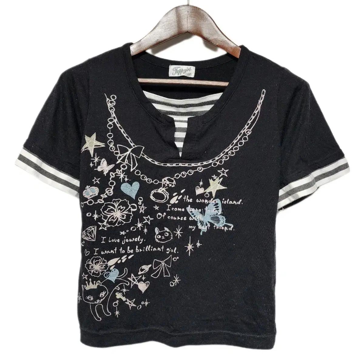 Japaese 레이어드 키치 반팔티