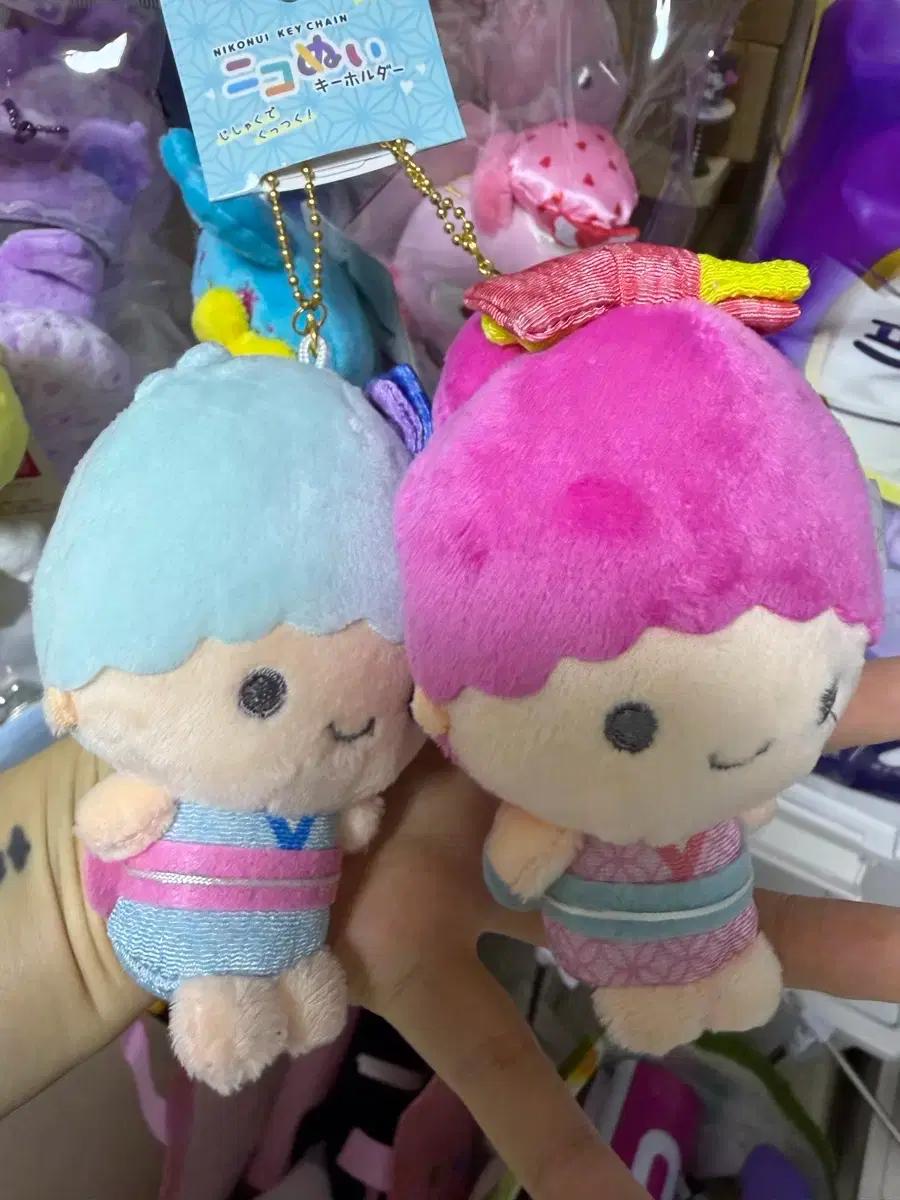 일본정품) 산리오 리틀트윈스타 키키라라 쌍둥이 더블 키링