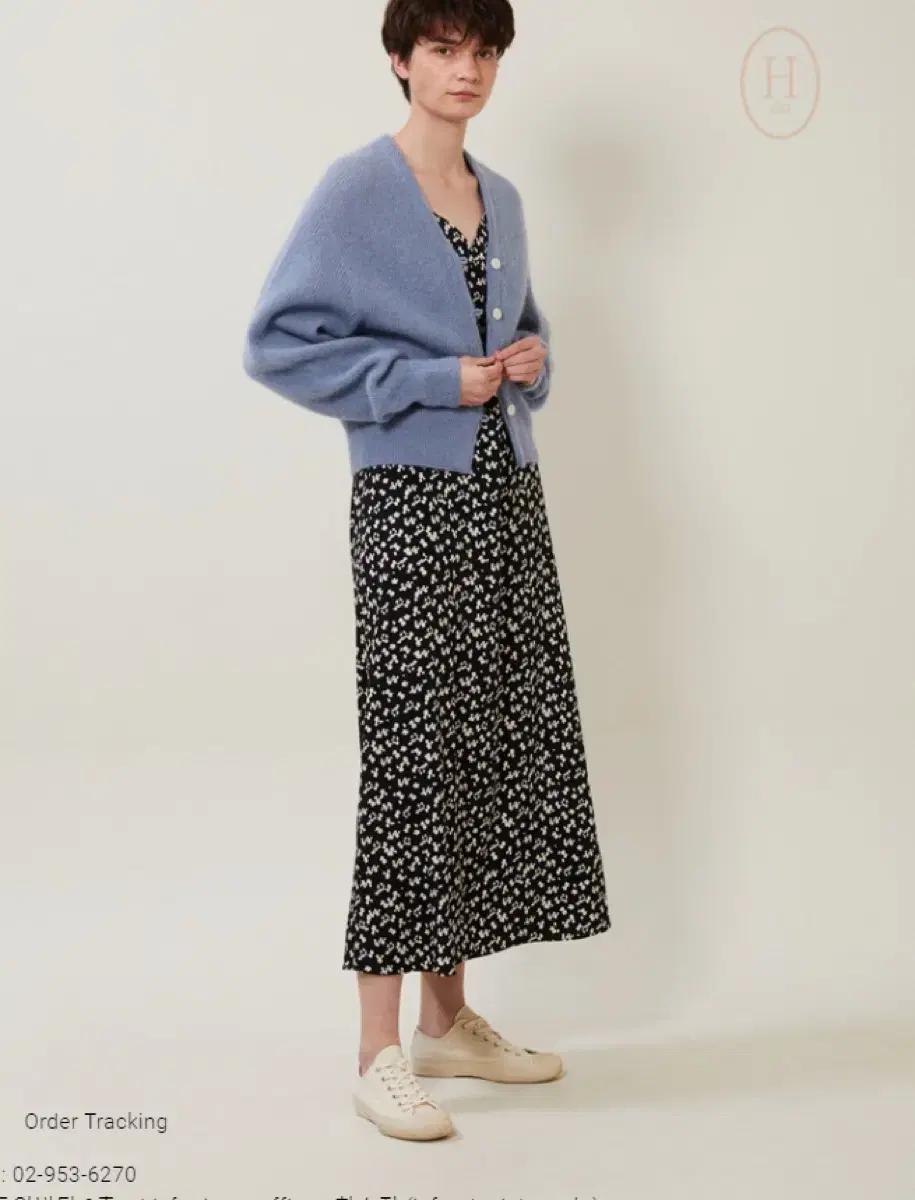 H8 에이치에이트 raffly dress 플라워 롱 원피스 (블랙 s)