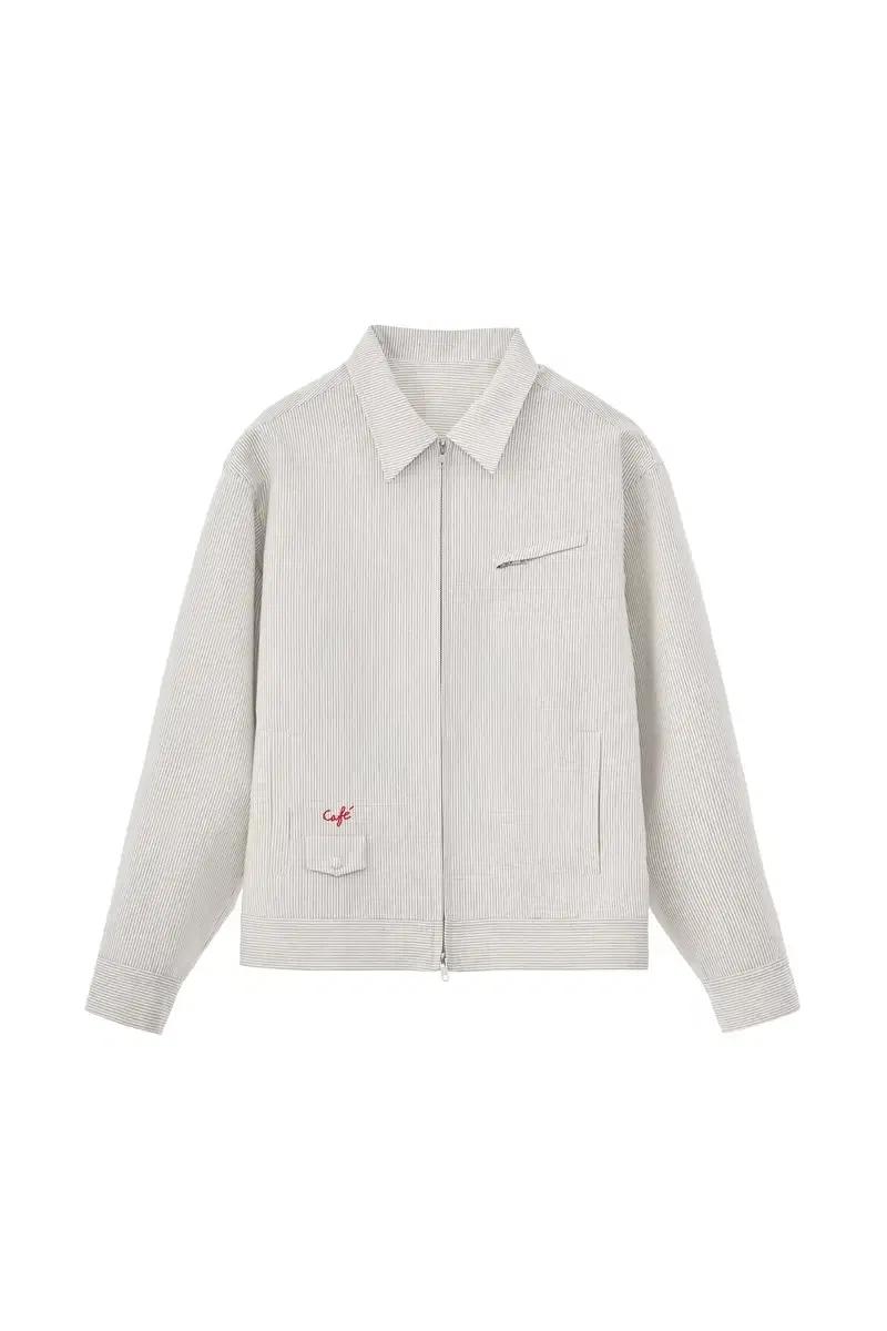STU Embroidery Stripe Jacket Ivory