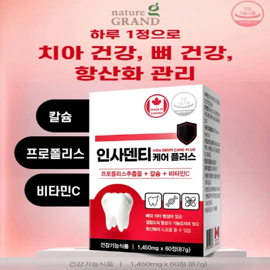 [2개월]튼튼치아 인사 덴티케어 플러스 1450mg 60정