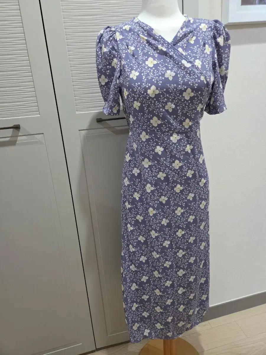 라일락 쉬폰 랩원피스