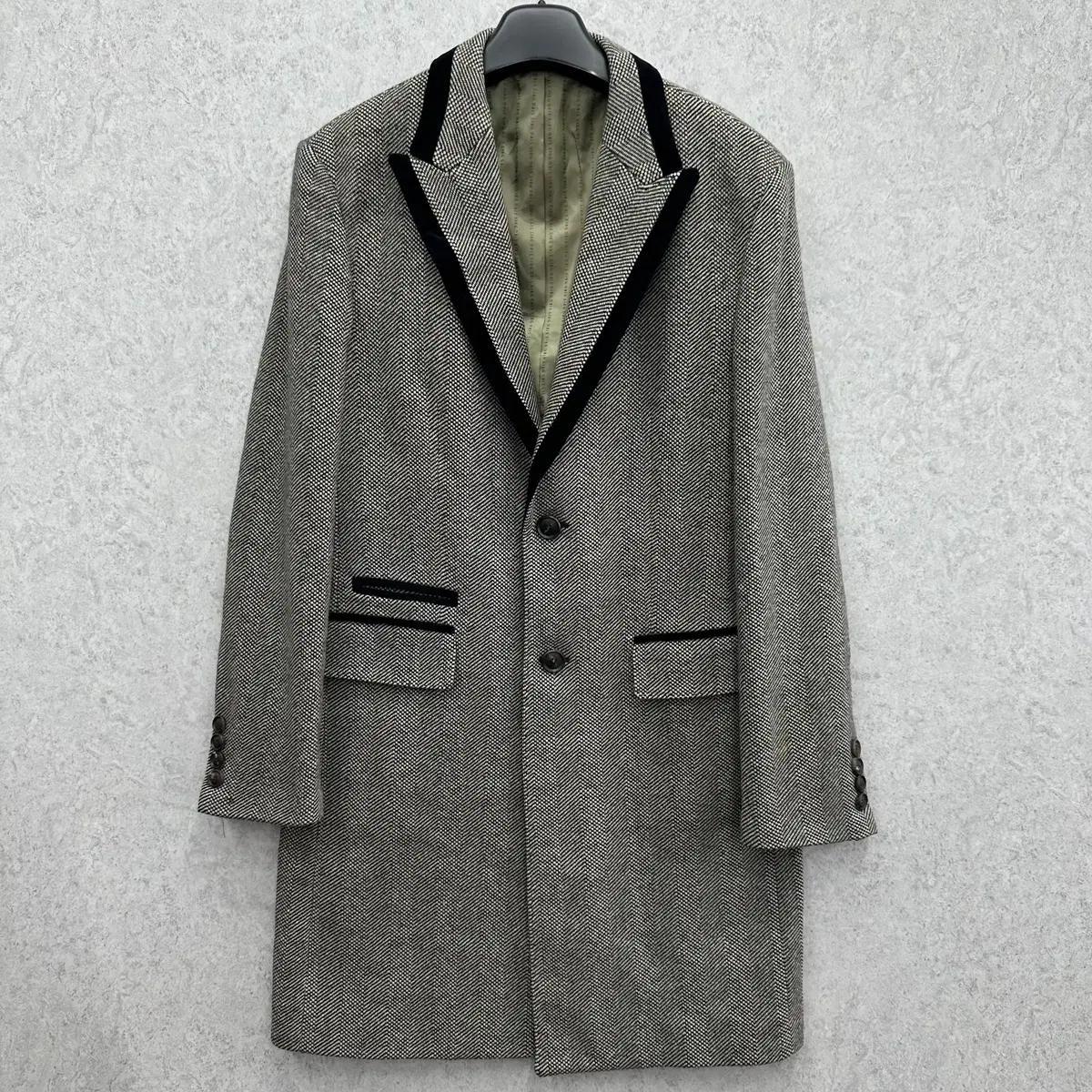 105 지이크 남자 헤링본 카라 포인트 코트