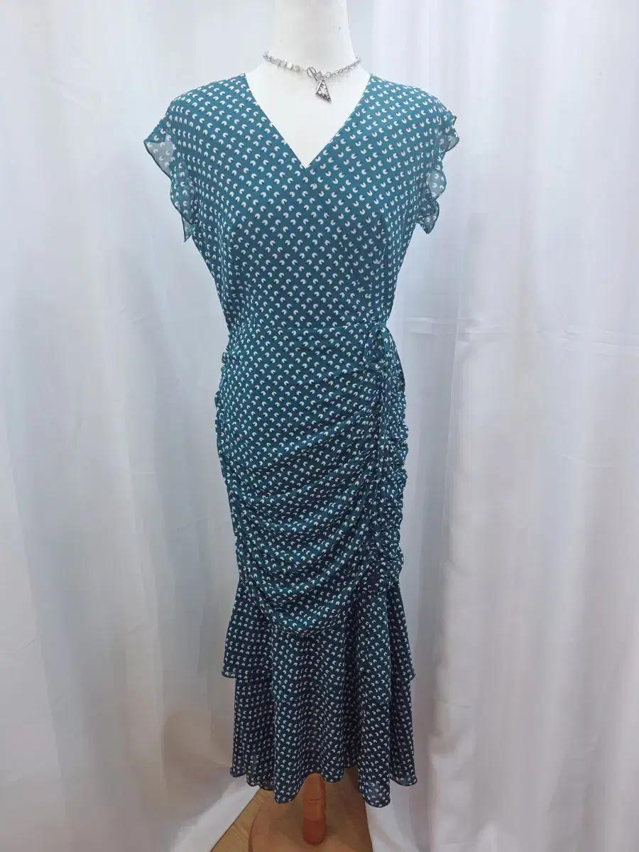 쉬폰 셔링 롱 원피스