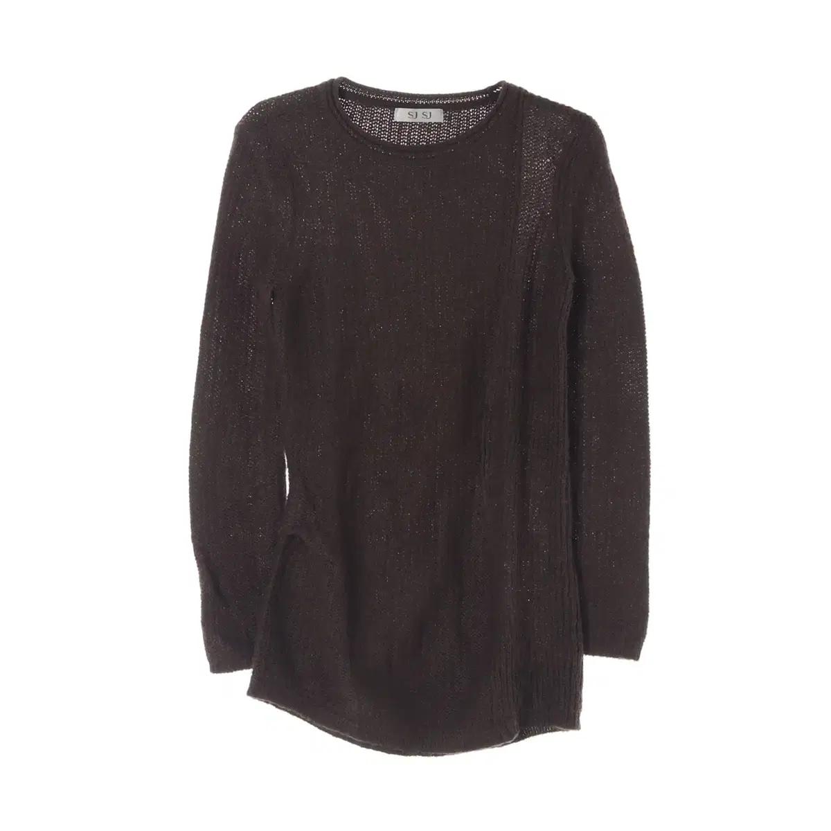 [S]SJSJ에스제이에스제이 브라운 울알카라 롱 원피스 니트 스웨터