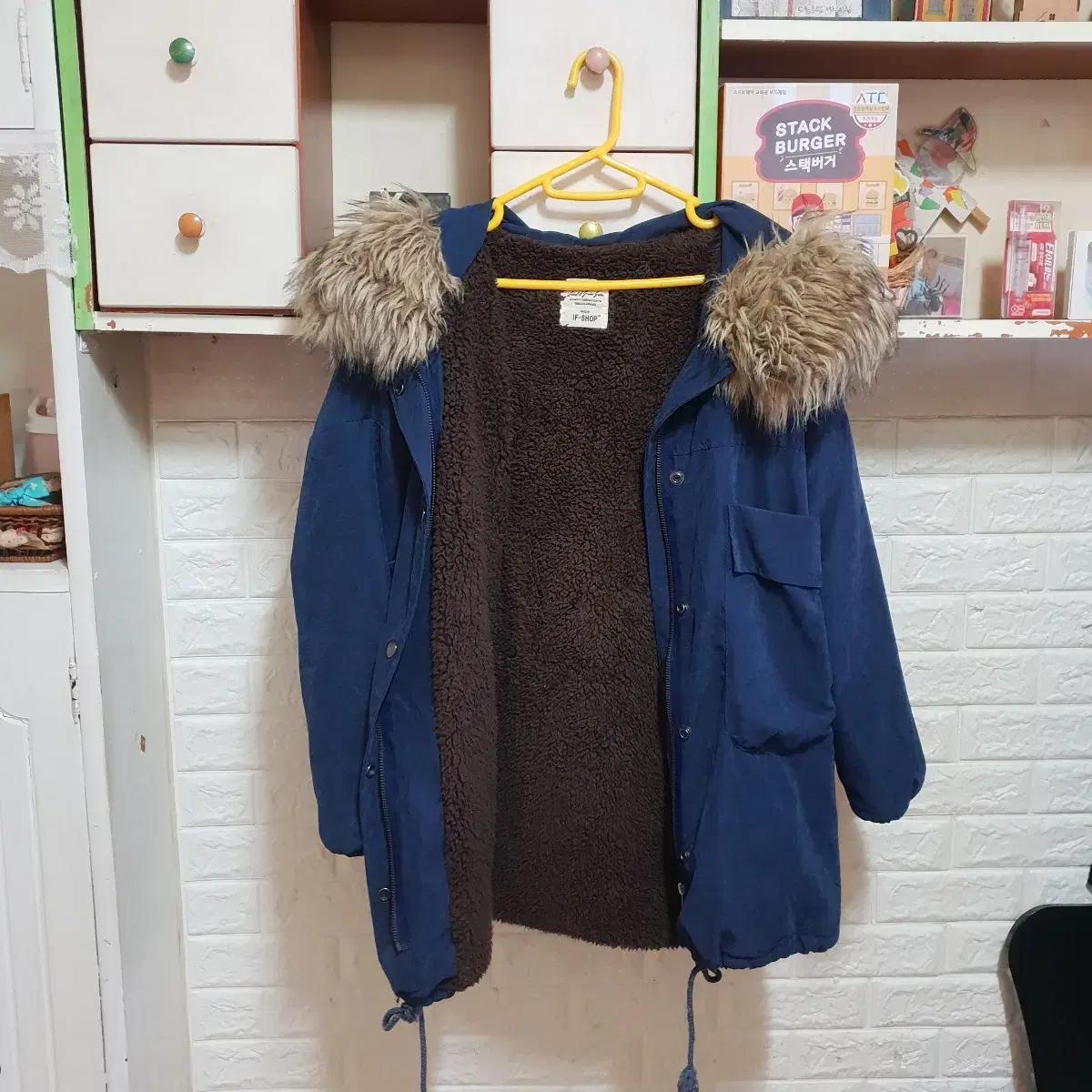양털안감 여성 후드 겨울잠바 / 세탁완료 / 55~66 / 털모자 아우터