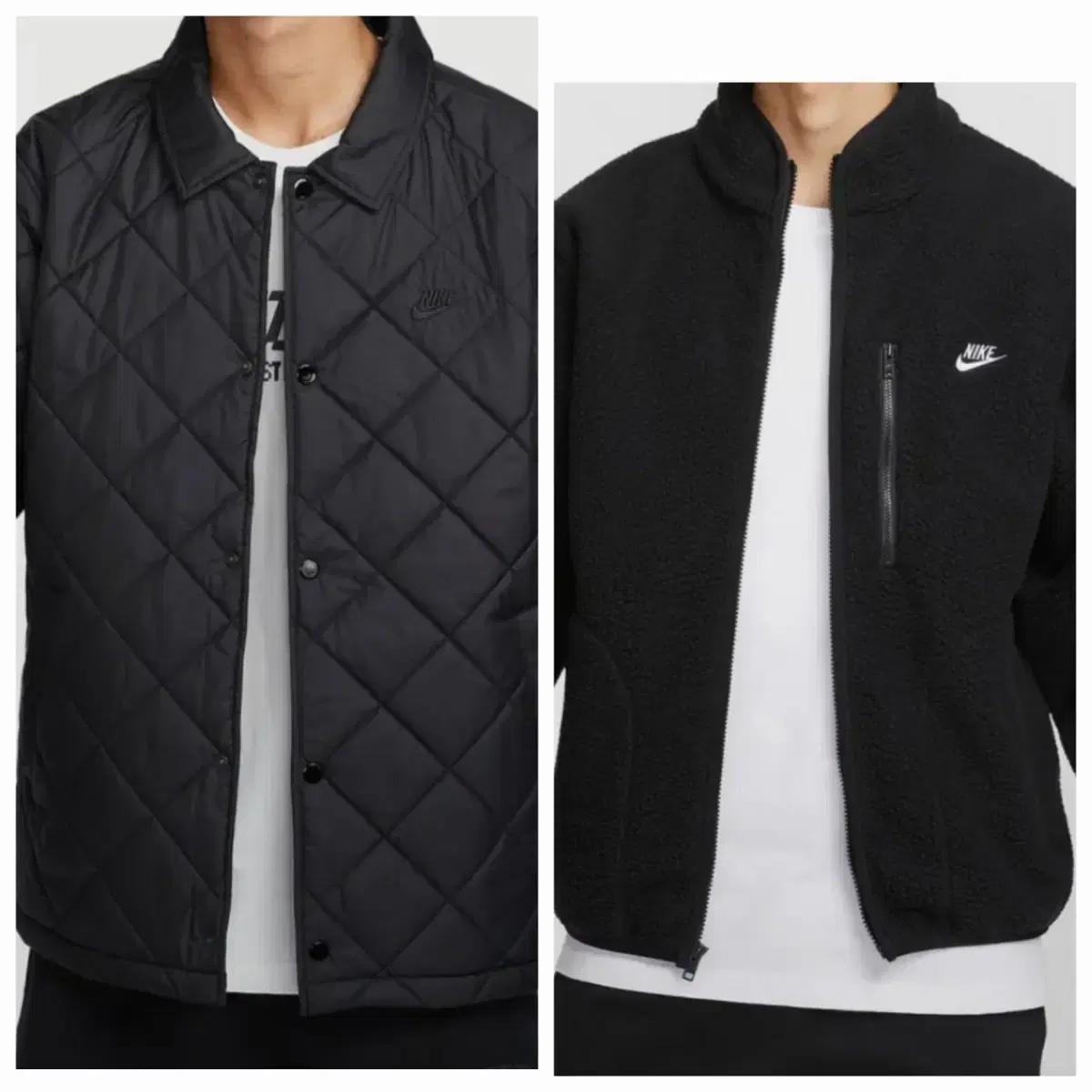 나이키 써마핏 퀄팅 자켓 L + 나이키 클럽 플리스 재킷 XL