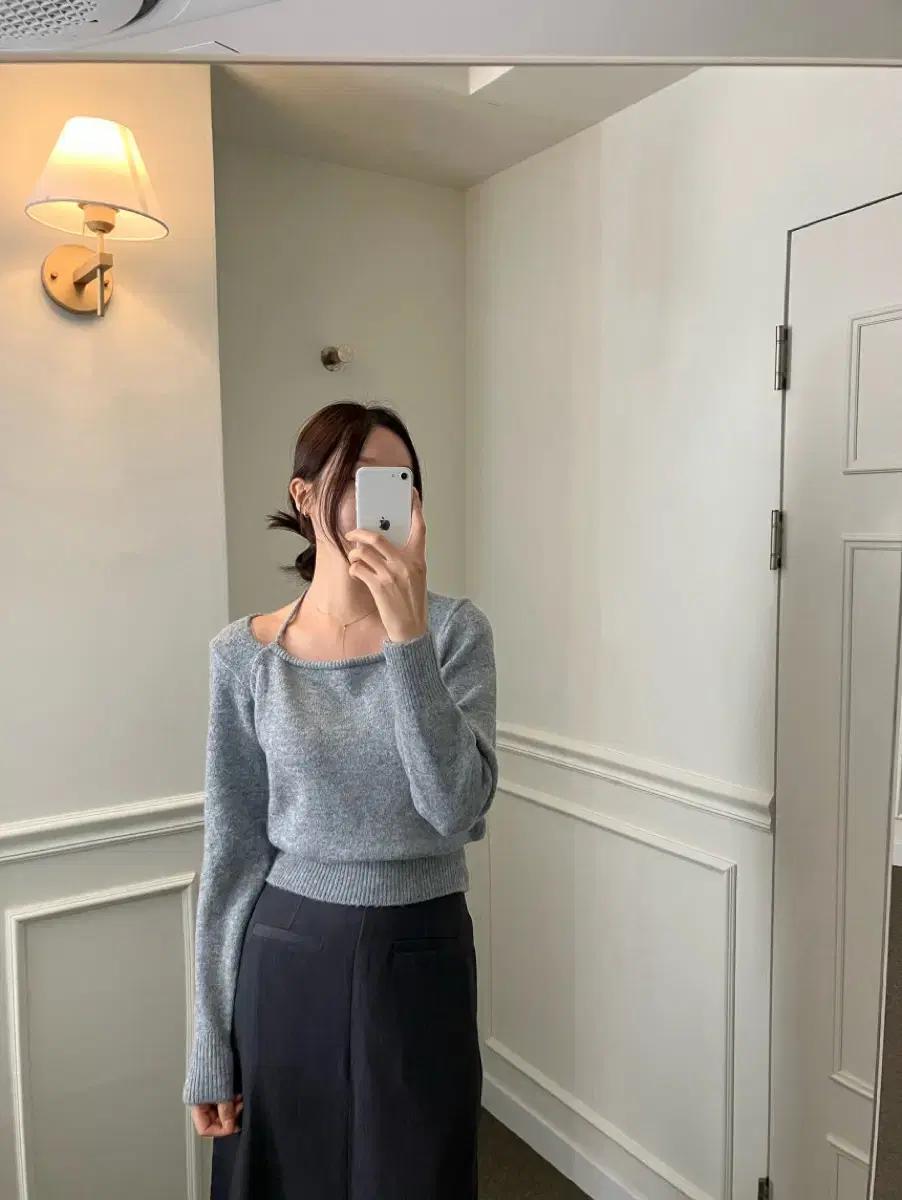홀터 끈 볼레로 니트