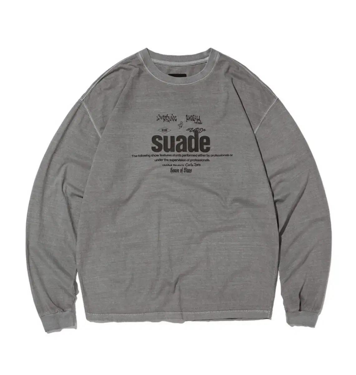 (미착용 새상품) 스웨이드 suade mixed logo 롱슬리브