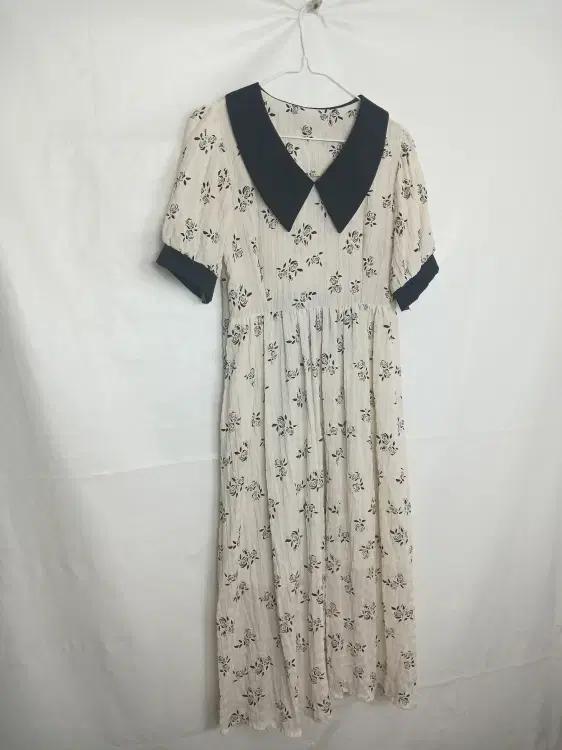 데일리 봄여름 카라넥 플라워 원피스 90