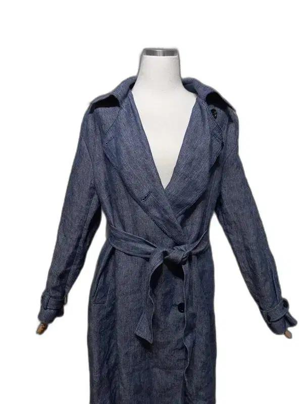 프랑스 브랜드 아떼바네사브루노 출근룩 린넨 여성벨티드롱코트85-160