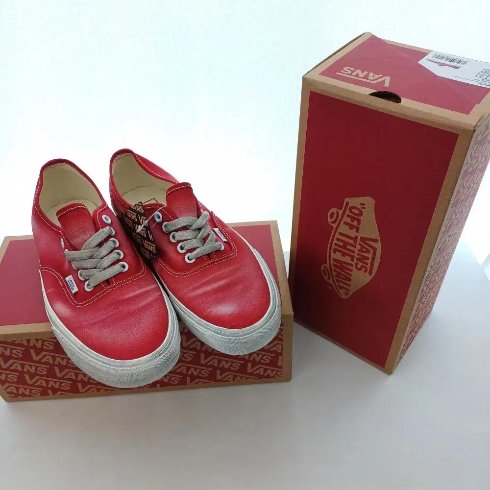 반스 여성 패션화 스니커즈 어센틱 웨이브 워시드 레드