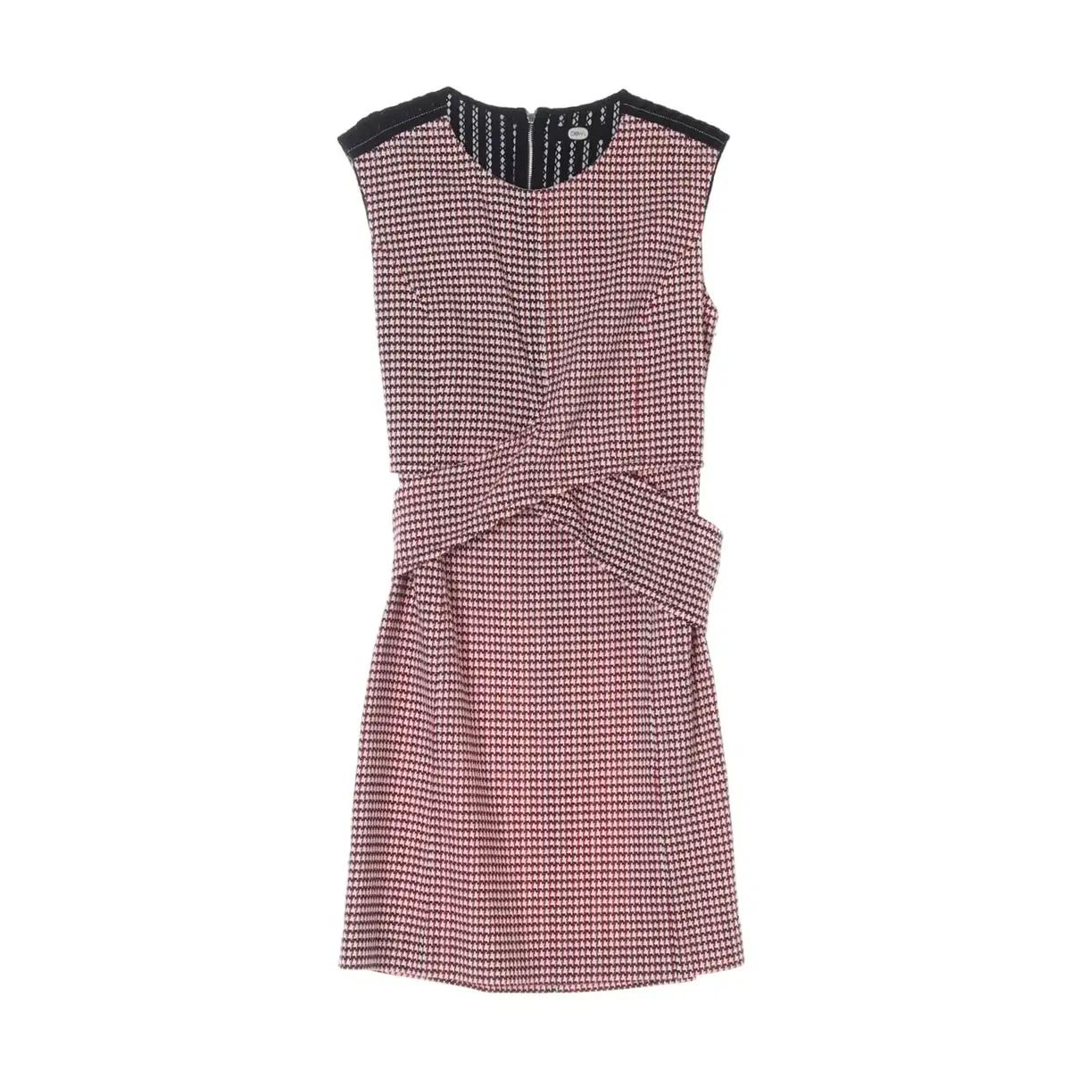 [S]DEWL듀엘 린넨 레드 오픈백 패턴 타이 민소매 원피스