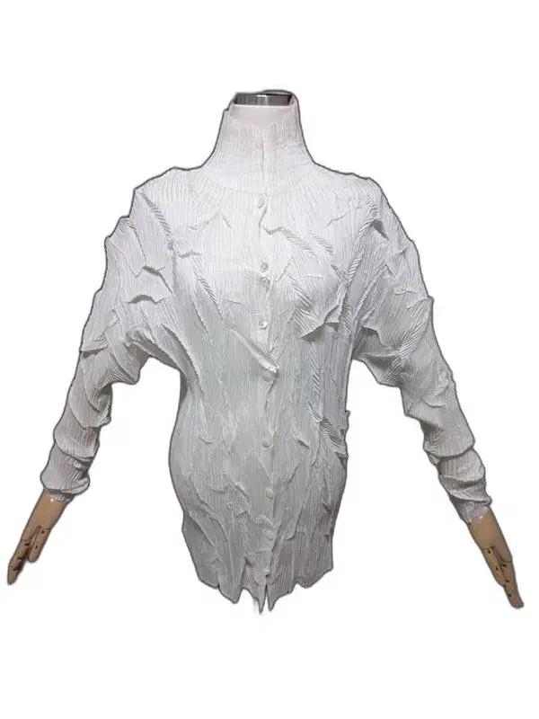 에바큐브도쿄 플리츠 여자 봄춘추용 여성 주름 긴팔블라우스티셔츠79~101