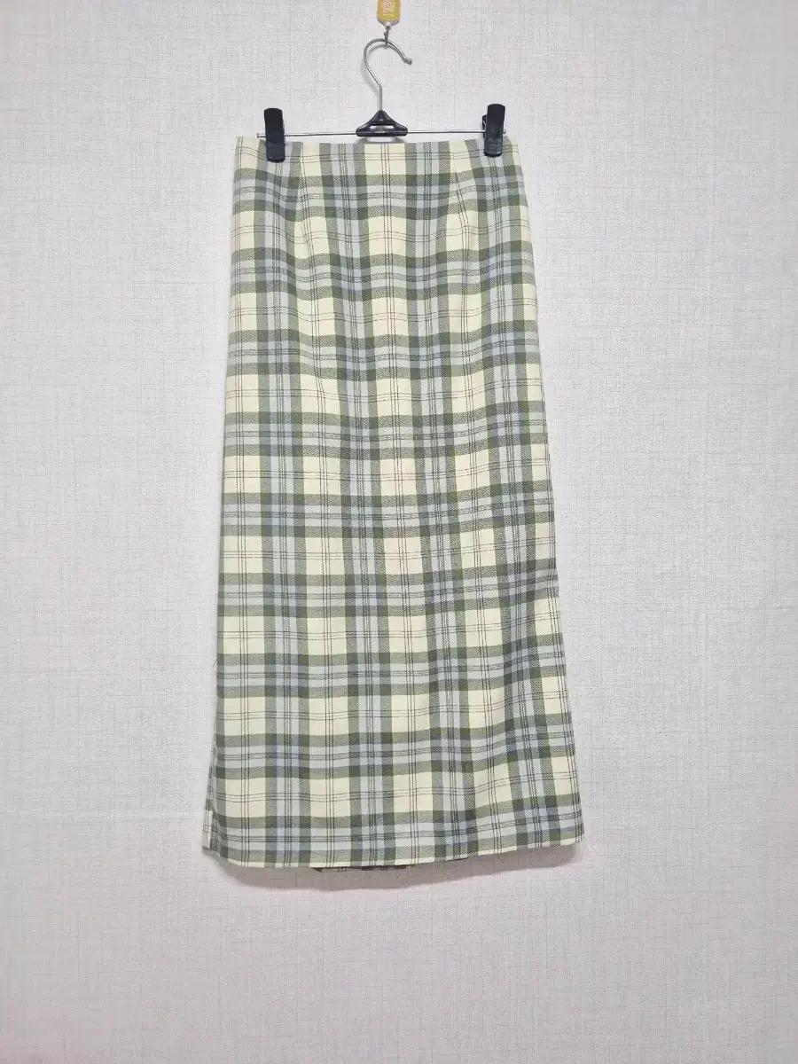 체크 롱 스커트