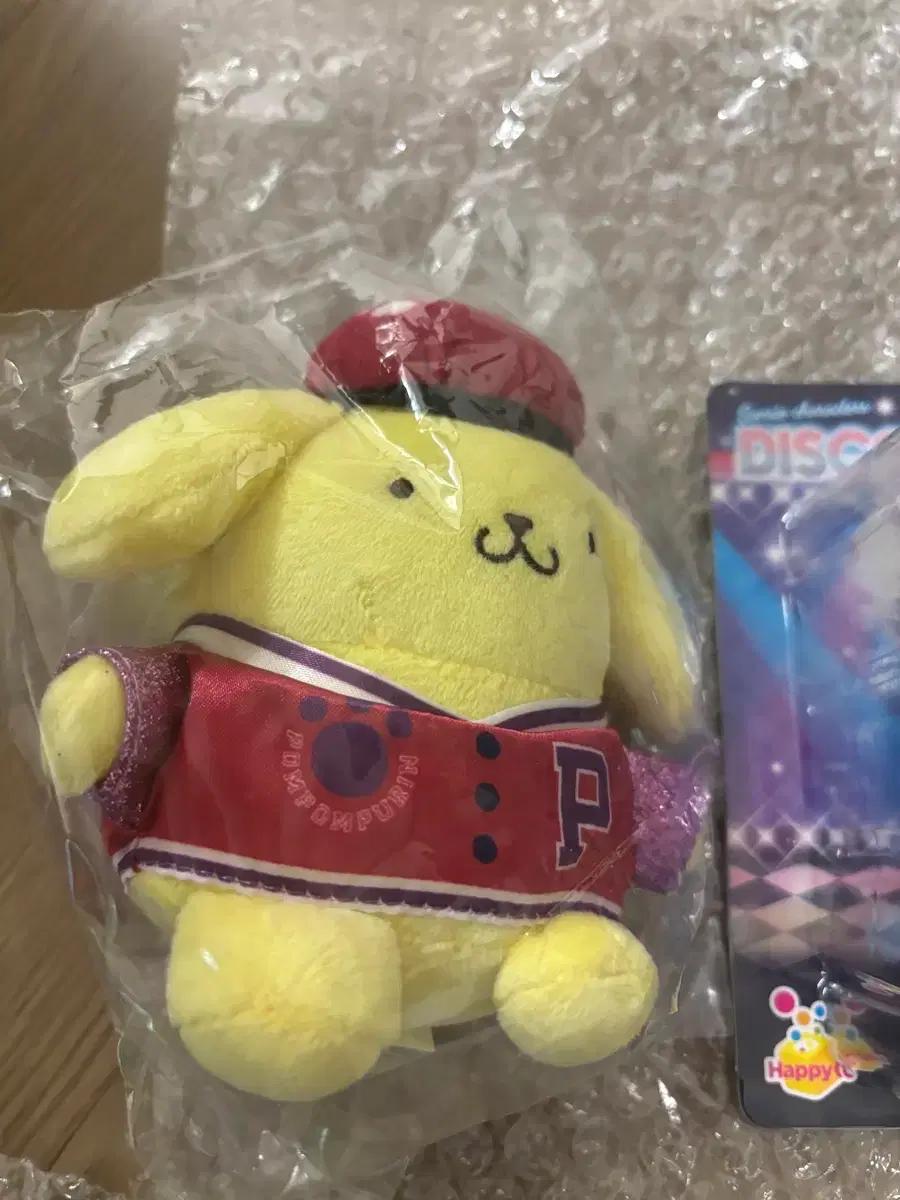산리오 디스코 쿠지 상품 폼폼푸린 인형, 파우치 판매합니다.