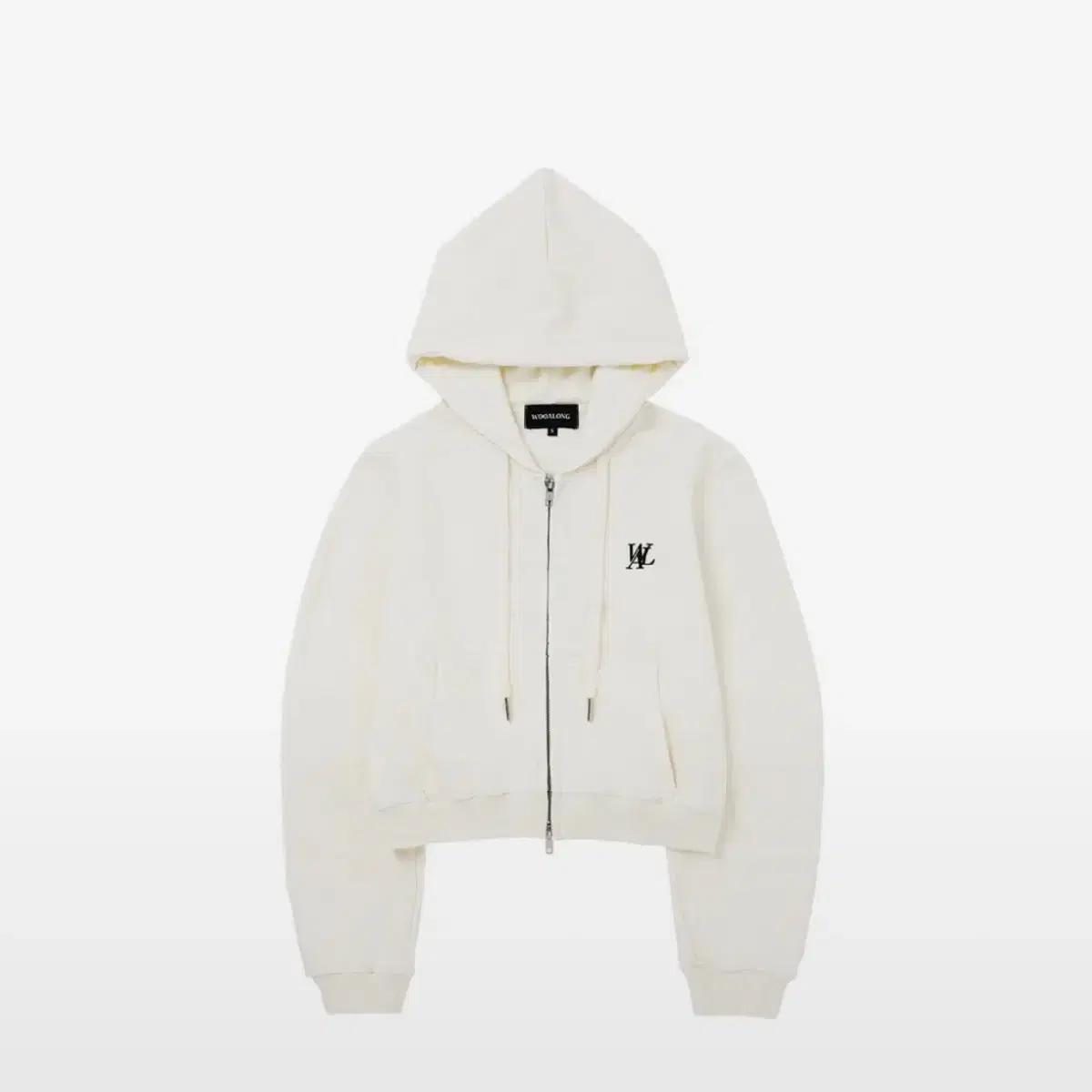 우알롱Signature crop hood zip-up,wide pants