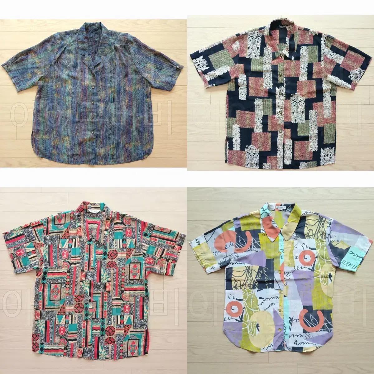 반팔 셔츠 빈티지 셔츠 구제 셔츠 반팔 블라우스 여름옷 상의 셔츠 패션