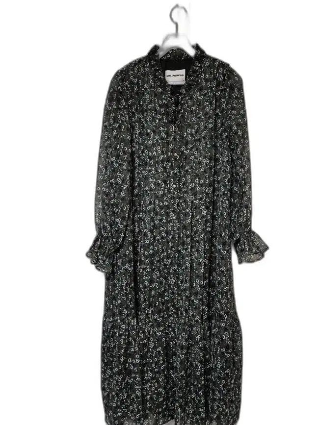 칼라거펠트 정품 시스루 러플 플레어 여자봄춘추여성 맥시롱 원피스88-94