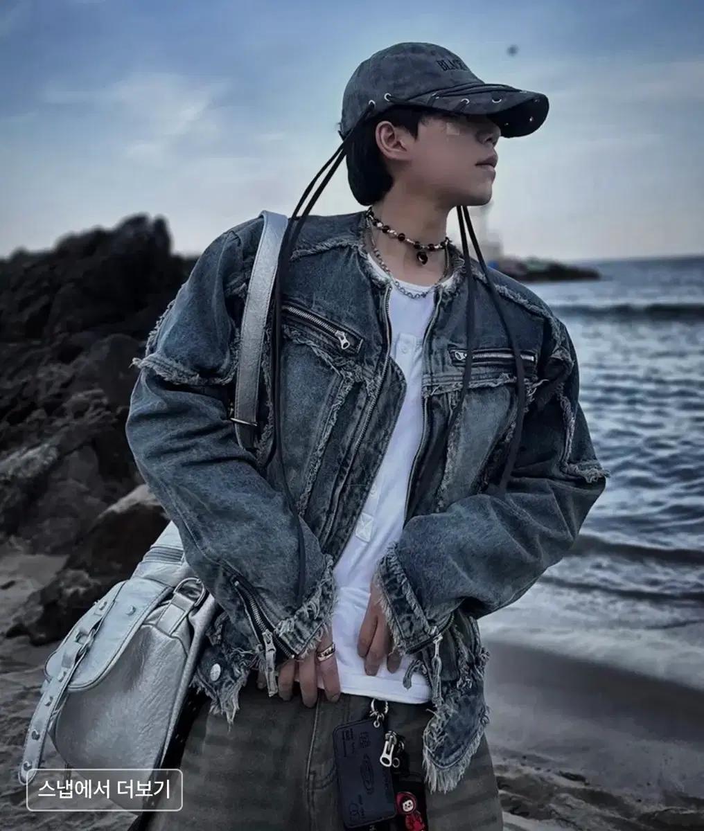 낫포너드 데님자켓 XL Cut Off Non-Collar Denim새상품