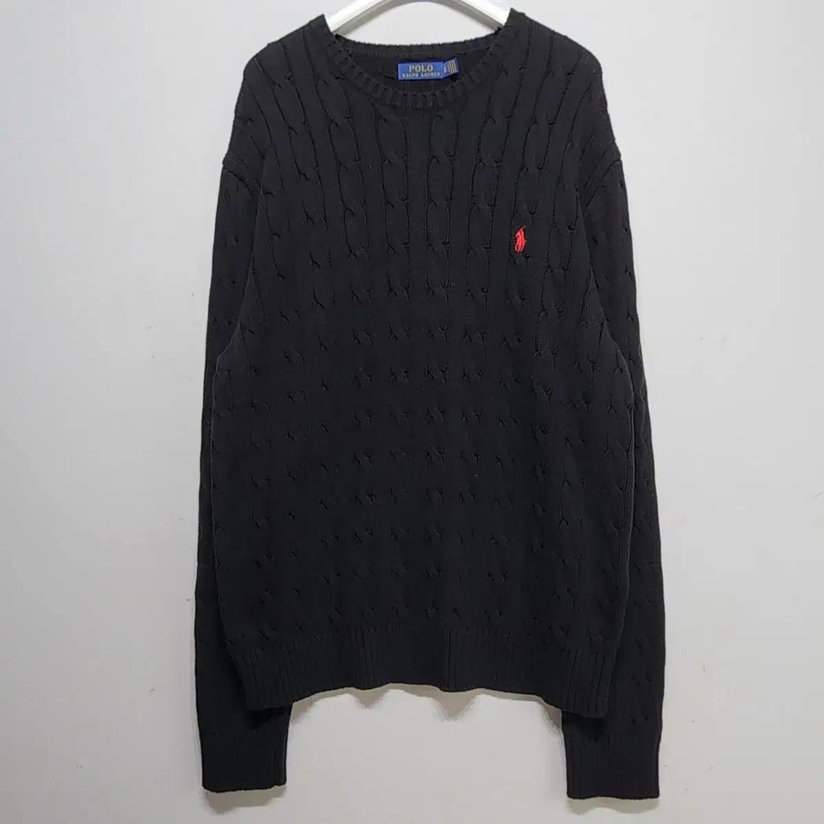 폴로랄프로렌 POLO RALPH LAUREN 꽈베기니트 스웨터 블랙XL
