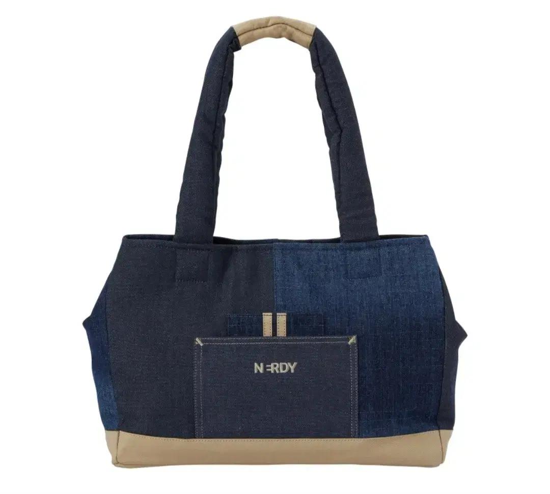널디 NERDY 데님 믹스 토트백 네이비